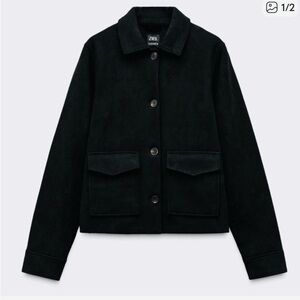 Zara Women's Black Jacket Faux Suede